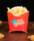 Disposable Paper Snack Boxes 100 Pack For Chips And Sweets Portable Food Packaging Containers shown with fries in red box