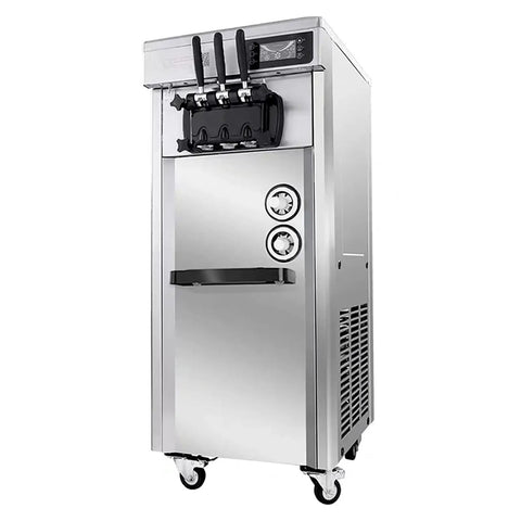 Premium Black Heavy Duty M10 Soft Serve Ice Cream Machine Replacement Clamping Nuts And Secure Screws Comfy Flower Grip Knods Hassle Free Quick Swap Installation displayed on a high-capacity soft serve ice cream machine.