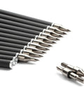 Carbon Crossbow Arrows 16 Inch 12 Pack For Hunting And Target Practice With TPU Vanes, metal tips and carbon shafts.