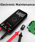 Rechargeable Pocket Digital Multimeter With Color LCD Display, auto-ranging 6000 counts for voltage and frequency readings.