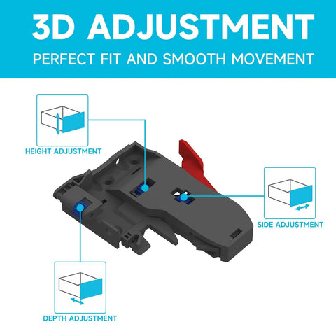 22 Inch Undermount Soft Close Drawer Slides Full Extension, 6 Pairs for 6 Drawers, 5/8 Inch Panel Compatible, Heavy Duty Cold Rolled Steel Construction, Smooth Quiet Operation 3D adjustment mechanism
