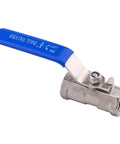 DERNORD stainless steel ball valve, 1/4 in NPT, standard port, blue handle, pack of 2