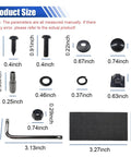 Product size guide for Top Shelf Anti Theft License Plate Screw Kit Featuring Tamper Proof Stainless Steel Fasteners.