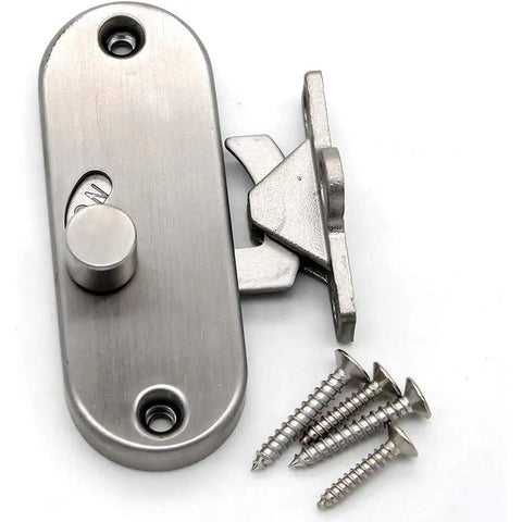Sliding Door Lock Hasp Gate Latch Barn Privacy Bolt Stainless Steel with screws for installation, durable design.