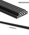 10 Pcs 96 Inch 8Ft Black 2020 T Slot Aluminum Extrusion European Standard Anodized For CNC DIY 3D Printer And Industrial Bracket Making Dope Build Projects And Pro Workshop Use.