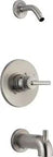 Trinsic 14 Series MultiChoice Tub and Shower Trim Kit With Pressure Balance Valve Universal Rough In Metal Lever Handle Stainless Finish