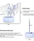 Dragon Night Light For Kids And Adults With 14 Color Options And Remote product dimensions and features