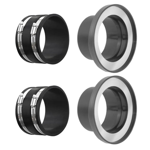 Four Piece Dust Collection Adapter Kit Hooks Up To 4 Inch Hose For Table Planer And Shop Tools, ABS plastic hose fittings.