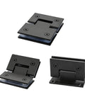 Badass Heavy Duty Two Pack Shower Door Hinges With Tight Seal Gaskets Slick Stainless Steel Glass Panel Brackets visible from multiple angles.