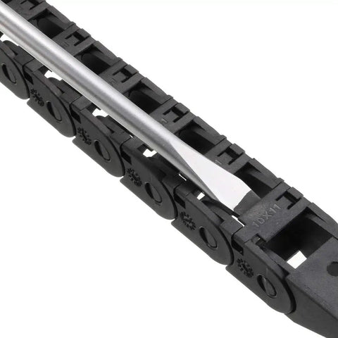 Open Type Drag Chain Cable Carrier With End Connectors R18 10x11mm Inner Size 1 Meter Plastic For Electrical CNC Router Machines open