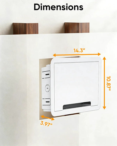 Stress Free Install Recessed Tv Media Box Featuring Wifi Friendly Cable Routing Compatible With Roku Apple Fire Stick And Samsung dimensions on wall