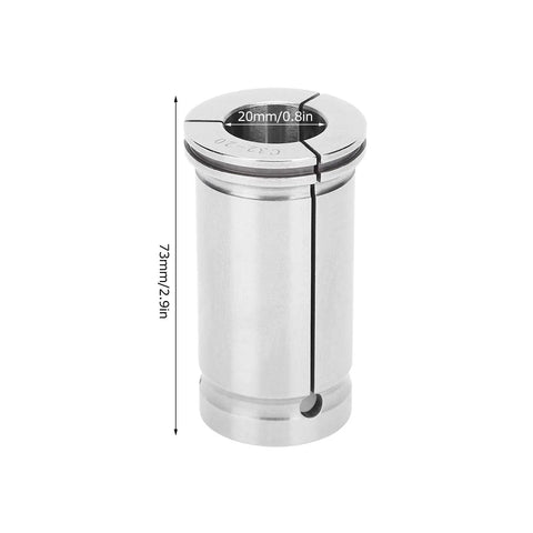 Beefy Straight Shank Collet Adapter for CNC Routers and Lathes with High Precision Clamping, 65Mn Material, 20mm Size, Chamfered Inner Hole