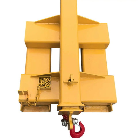 Industrial Grade 5 Ton Forklift Telescopic Bidirectional Jib Boom With Slick Two Way Pivot For Swallowing Steel Pipes And Killing Grunt Work On Tight Sites, yellow crane attachment