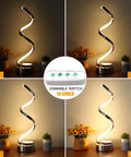 Dope 12W LED Table Lamp With Dimmable Spiral Design And 3 Color Modes Bedside Desk Light for Bedroom 10-100% brightness settings