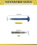 Dimensions of Exterior Pocket Hole Screws Kit With One Hundred Pieces Size Eight By One Inch Wood Screws Blue Anti Rust Coating