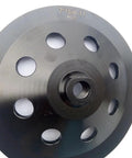 Close-up of 7 Inch PCD Grinding Wheel With 9 Segments For Removing Epoxy, Glue, Mastic, Paint And Concrete Floor Coatings 5/8-11 Thread