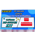 Packaging of Red 41Pcs Dip Switches Kit With Ten Value Settings In Double Row 2.54mm Pitch PCB Mountable Slide On Off Toggle Switches