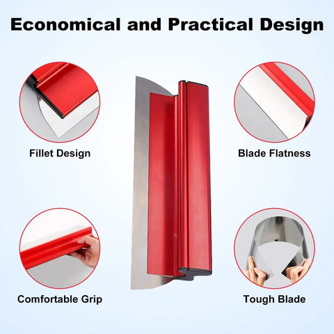 Pro Grade Drywall Skimming Blade Set With 16 Inch And 24 Inch Blades Semicircular Blade 37 To 67 Inch Extension Handle Features