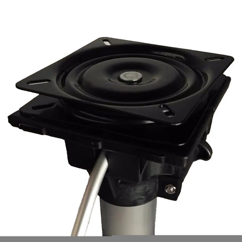 Two Pack 7 Inch Square Boat Seat Swivel Mount Plate for Outdoor Furniture and Bar Stools, heavy-duty steel with 360-degree rotation.