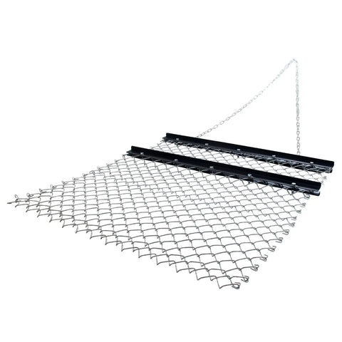 4 By 5 Foot Chain Drag Harrow For ATV UTV And Tractor Attachments, Beefed Up Ground Leveling Tool For Lawn Sod Prep And Seeding