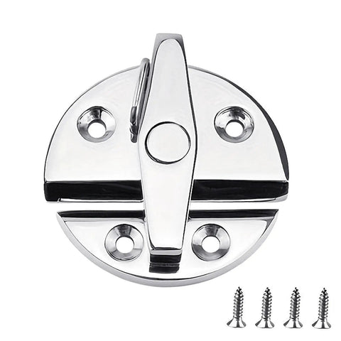 Marine Cabinet Door Latches 316 Stainless Steel Push Button Lock Hardware for Boats shown with screws