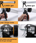 Comparison of Pro Grade Sausage Caulking Gun For 20 Ounce Sausage Foil Packs Or 10 Ounce Cartridges with thicker pusher and stronger handle