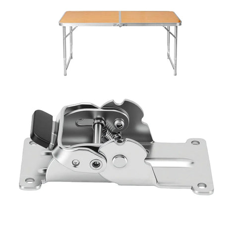 Carbon Steel Self Locking Hinges Folding Table Leg Brackets With 180 Degree Lock Design And Electroplated Finish Close-up