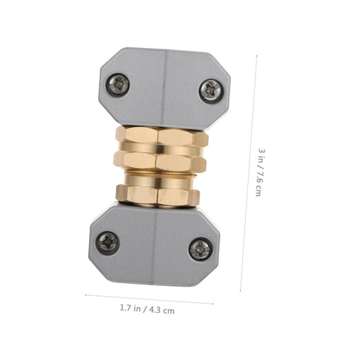Super Tough 3 Pack Garden Hose Repair Connector Kit Made From Heavy Duty Aluminum Alloy For Durable Weatherproof Fixing Leaky Hoses With Super Quick No-Drip Brass Fitting Hardware That Saves You Time Cash And Keeps Your Yard Watering System Always Ready. Gray aluminum alloy and brass hose repair connector, 3 in x 1.7 in