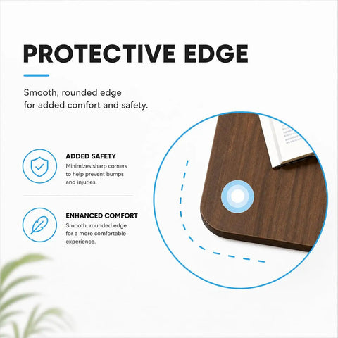 Protective edge detail of the 63 By 30 Inch Heavy Duty Dual Motor Electric Standing Desk for added safety and comfort.