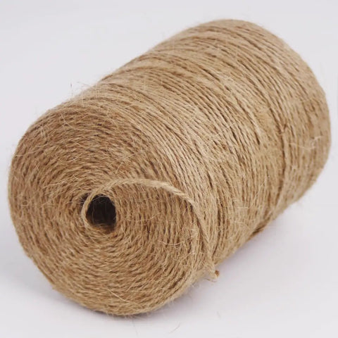 Close-up of 2 Pack 2mm Natural Jute Twine String 1600 Feet Total For DIY Crafting Gardening Gift Wrapping Macrame Home Decor Brown 800
