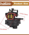 Carburetor Kit Replacement For Troy Bilt 163cc Engines 12 Piece Set side view showing dimensions 0.74in and 1.77in