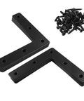 12 Pack L Shape Flat Brackets 80 X 80 Mm Stainless Steel Corner Braces For Wood Furniture Cabinets Windows And Desks With Included Screws Black Finish