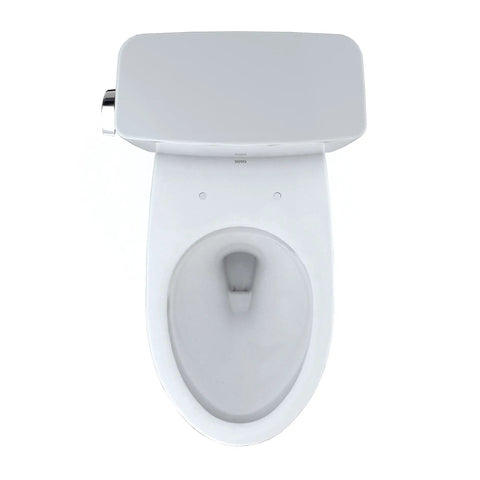 Top Shelf Two Piece Elongated Toilet Featuring Universal Height And 1.6 GPF Tornado Flush System For Hassle Free Grime Control And Reliable Everyday Bathroom Comfort In Crisp White