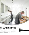 10 Pack Galvanized T Shape Heavy Duty Hinges for outdoor gates and furniture installation view