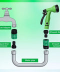 Six Sets Garden Hose Quick Connectors, 3/4 Inch Plastic Hose Fittings with faucet adapter and end connectors displayed