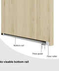 Concealed Trackless Sliding Barn Door Hardware Kit With Soft Close showing bottom rail, no floor track design in use.
