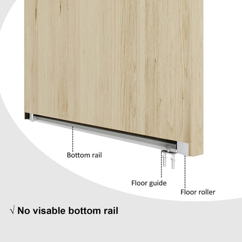 Concealed Sliding Barn Door Hardware With Soft Close, Trackless Wall-Mount System For 40 Inch To 44 Inch Openings, no floor track