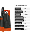 All Purpose Submersible Water Pump 1HP 3430 GPH Portable Drainage for Pools Ponds Gardens Basements and Flooded Cellars Easy Start Heavy Duty Home Use
