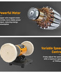 Pro Grade Heavy Duty Bench Buffer Polisher With Variable Speed Control Electric Buffing Machine, motor and speed control features.