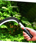 Two Pack Ergonomic Short Handle Moonshape Garden Scythe For Weeding And Lawn Care With Durable Manganese Steel Blades Long Lasting Use