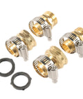 Heavy Duty Garden Hose Repair Kit With Solid Brass Coupler And Double Clamps For Fixing Leaks Fast No More Plastic Fittings That Crack Under High Pressure Water Flow Durable Professional Grade Mender Tool For Outdoor Yard Work, 3/4-inch brass couplers and clamps