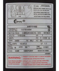 Label of Beefed Up One Horsepower Round Flange Replacement Motor For HVAC Fans 3450 RPM With Corrosion Resistant Outer Shell And Easy Wiring Access showing specifications and warnings