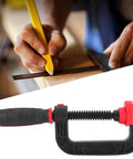 G Clamp Woodworking Tool With Quick Adjustable Movable Jaw For DIY Woodworking And Carpentry Projects 2 Inch Opening 50mm Soft Grip Holding Clamp For Fast Easy And Secure Fabrication, black and red soft grip clamp