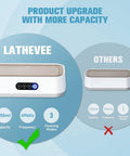 Ultrasonic Jewelry Cleaner With 360 Degree Cleaning In Minutes For Rings Glasses Watches Diamonds Gold And Silver Refreshing Like New With Tap Water Only And No Harsh Chemicals For Everyday Use No Brainer, showcasing Lathevee model with 650ml capacity