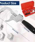 Universal Adjustable Double End Wrench For Faucets And Plumbing All In One Basin Nut Tool with case and swap heads displayed