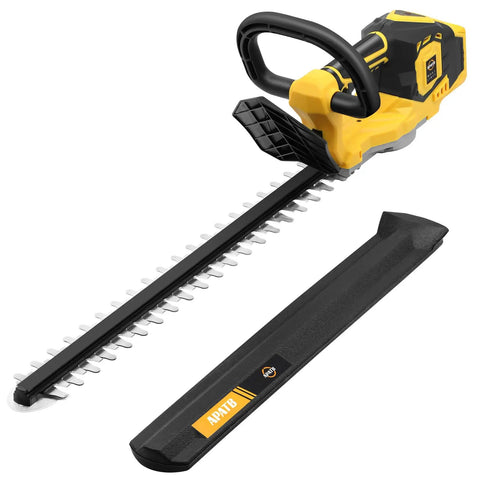 Cordless Hedge Trimmer For 20V Max Battery, 20 Inch Blade, Brushless Motor, showing yellow and black design