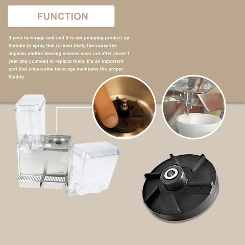Beefed Up Magnetic Impeller And Bearing Sleeve Kit For Crathco Grindmaster Beverage Dispensers 3587 Impeller 3220 Sleeve Compatible With D15 D155 D25 D255 D35 D355 HD WD 3 Pack, black impeller on beverage dispenser