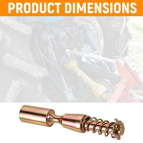 Detailed view of Heavy Duty Quick Release PTO Coupler Pin Kit With Spring Retaining Clip Forged Steel Tractor Adapter.