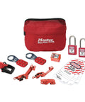 Electrical Lockout Tagout Kit Portable Pouch System With 12 Components And 2 Padlocks Red Case for safe industrial procedures