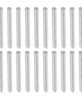100 Piece M2 X 22mm Stainless Steel Dowel Pins Heavy Duty Cylindrical Locating Pegs laid flat, showing tapered tips and smooth finish.